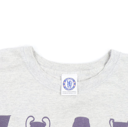 Chelsea FC Men's Grey Cotton Short Sleeve T-Shirt M