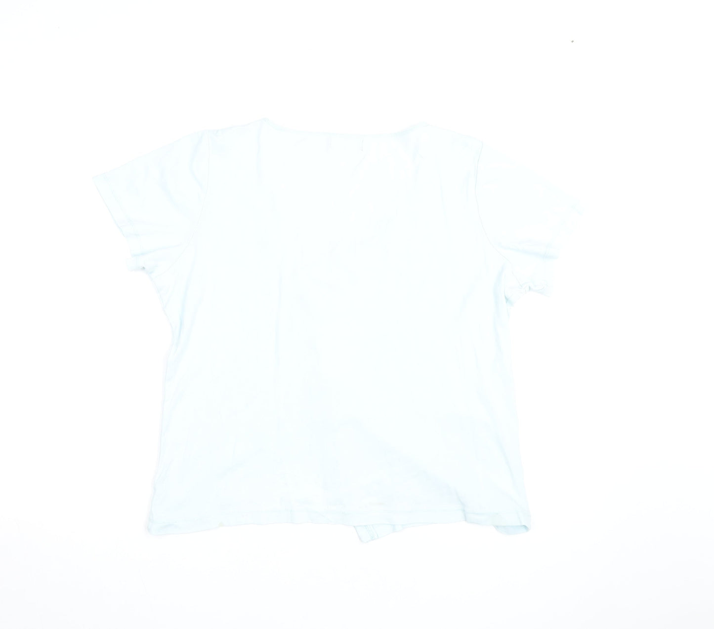 Marks and Spencer Women’s Blue V-Neck Button T-Shirt Size 18