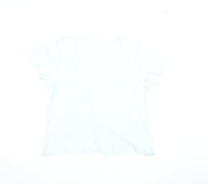 Marks and Spencer Women’s Blue V-Neck Button T-Shirt Size 18