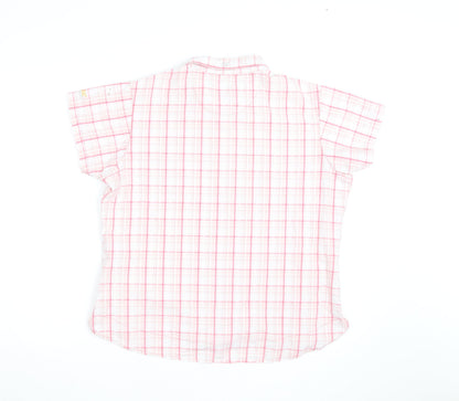 Regatta Women's Pink Check Cotton Short Sleeve Button-Up Shirt Size 20