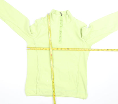 Fat Face Women's Green 1/4 Zip Pullover Sweatshirt Size 10 Fleece Cotton Blend