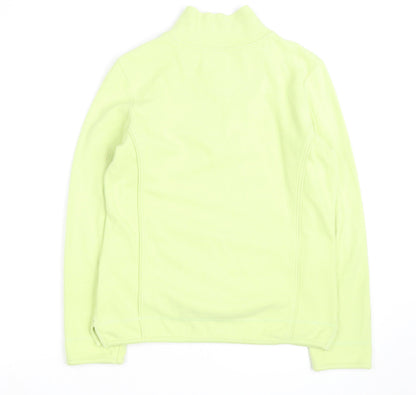 Fat Face Women's Green 1/4 Zip Pullover Sweatshirt Size 10 Fleece Cotton Blend