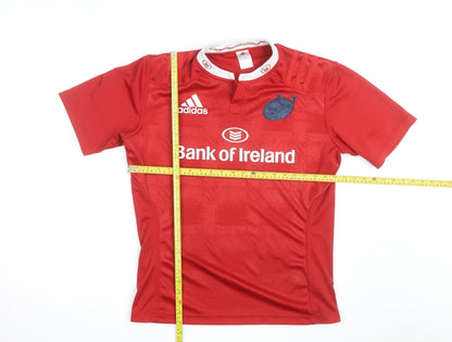 Adidas Men's Red Rugby Jersey Top Size L Athletic Fit