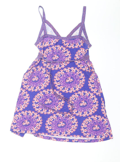 Mantaray Women’s Purple Floral Fit & Flare Summer Dress Size 12