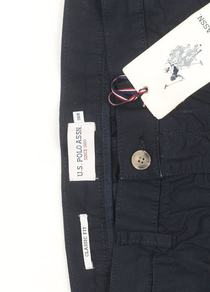U.S. Polo Assn. Men's Blue Classic Fit Chino Trousers 36R