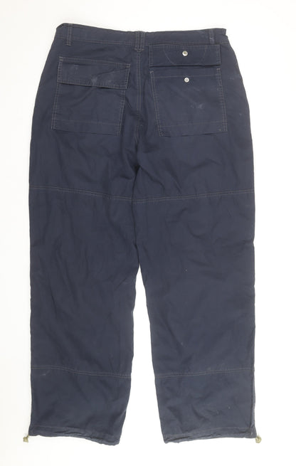 Firetrap Men’s Blue Cargo Trousers L 32x31 Cotton Drawstring