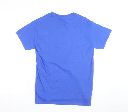 Gildan Men's Blue Zippy 'Hello Everybody' Graphic T-Shirt Size S