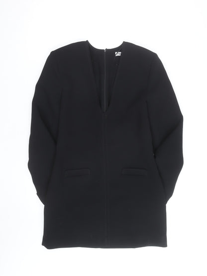 Zara Women's Black Long Sleeve V-Neck Tunic Blouse Size M