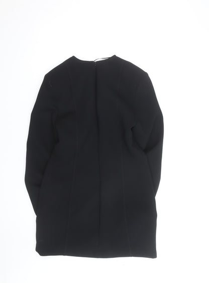 Zara Women's Black Long Sleeve V-Neck Tunic Blouse Size M
