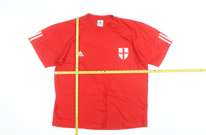 Adidas Mens Red England Logo XL Short Sleeve Sports T-Shirt