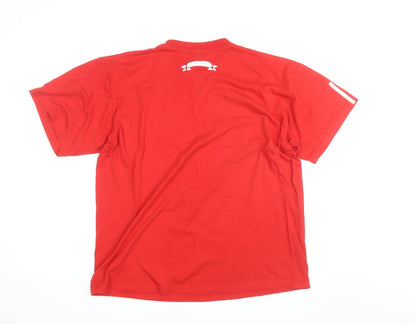 Adidas Mens Red England Logo XL Short Sleeve Sports T-Shirt