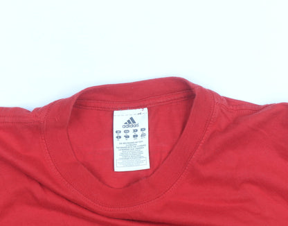 Adidas Mens Red England Logo XL Short Sleeve Sports T-Shirt