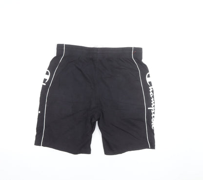 Champion Men's Black Large Sweat Shorts with Logo Trim