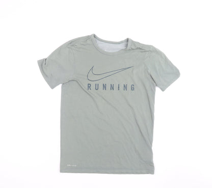 Nike Men's Grey Dri-FIT Running T-Shirt Size S Athletic Fit