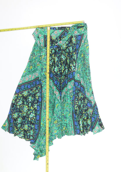 Topshop Women's Multicoloured Asymmetric Floral Midi Skirt Size 18