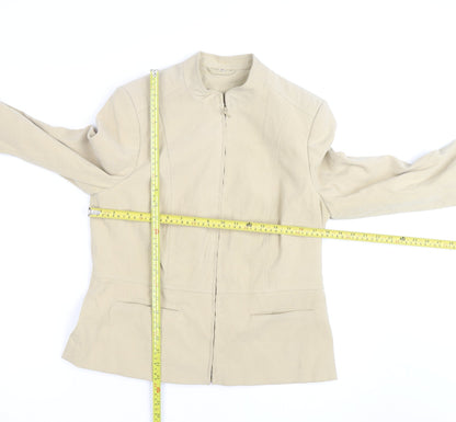 Phase Eight Women Beige Size 12 Softshell Zip Jacket