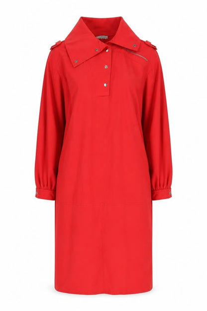 Estelle d’ore Women’s Red Cotton Collared Shirt Dress Size 10
