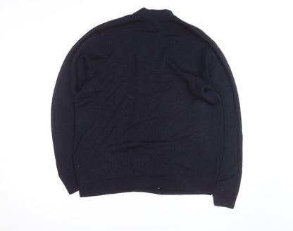Straven Men's Blue Wool Cardigan L Classic Heavyweight Knit