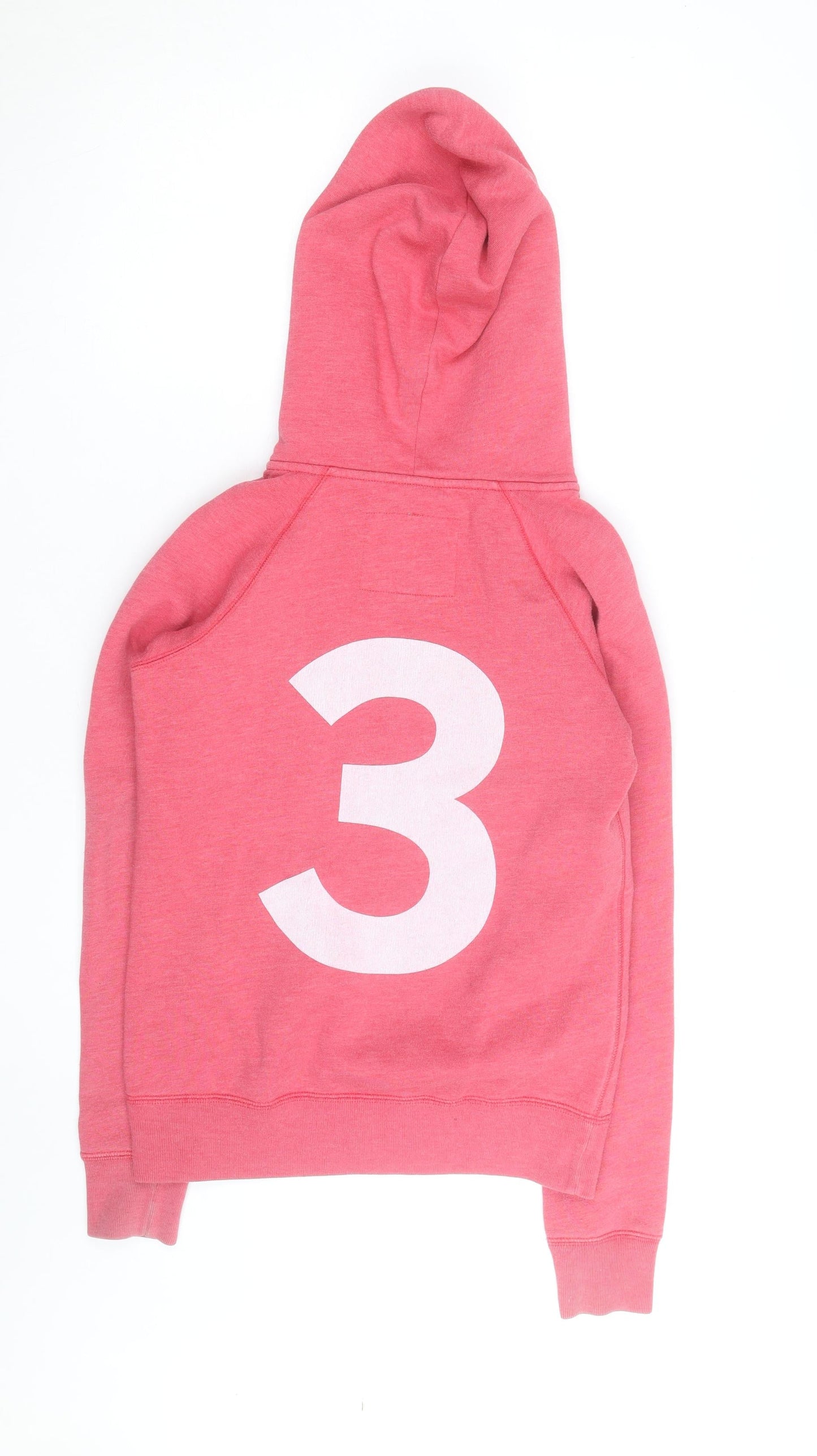 Jack Wills Womens Pink Full Zip Hoodie UK 8 Casual Lined Sweatshirt