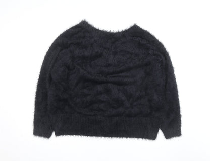 Simply Be Women’s Black Fuzzy V-Neck Long Sleeve Cardigan Size 20