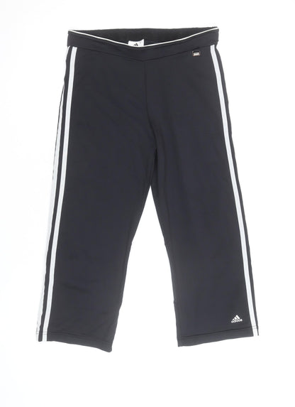 Adidas Womens Black Capri Activewear Trousers Size M