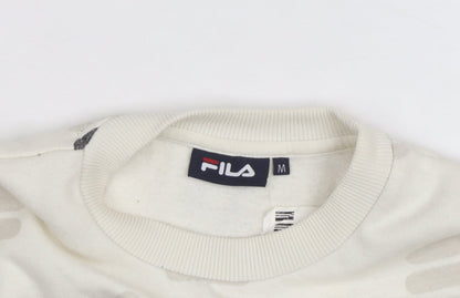 FILA Men's Beige Graphic Logo Pullover Sweatshirt Size M