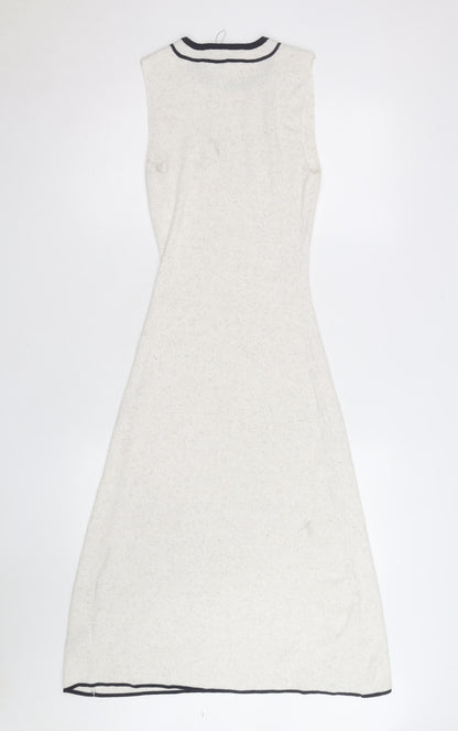 Marks and Spencer Women’s Ivory Knit A-Line Midi Sleeveless Dress M