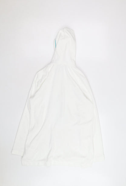 GAP Unisex XS White 1/2 Zip Terry Hoodie Lightweight Cotton Blend