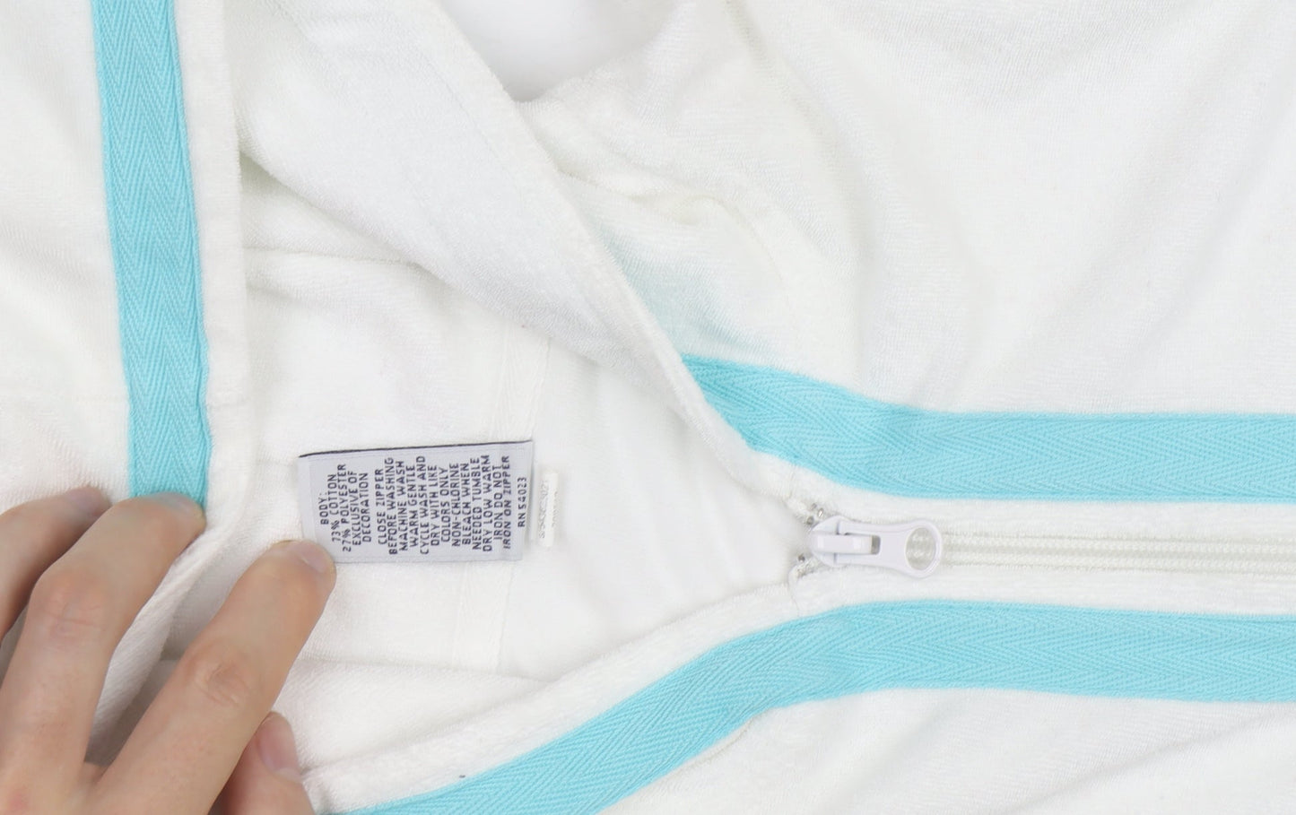 GAP Unisex XS White 1/2 Zip Terry Hoodie Lightweight Cotton Blend
