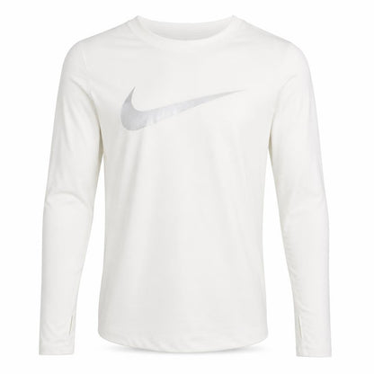 Nike Men's White Dri-Fit Long Sleeve Athletic Top L