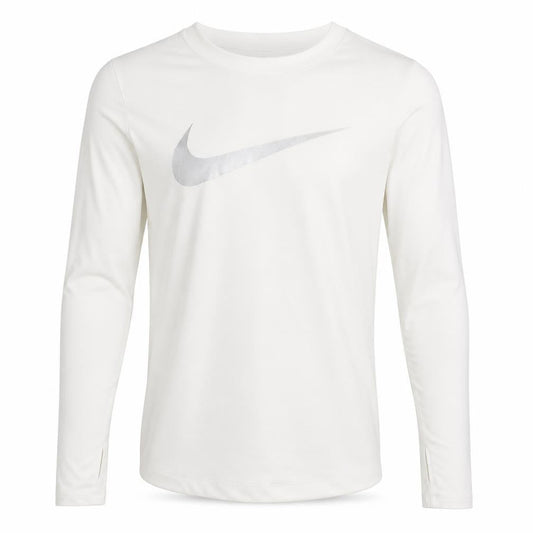 Nike Men's White Dri-Fit Long Sleeve Athletic Top L