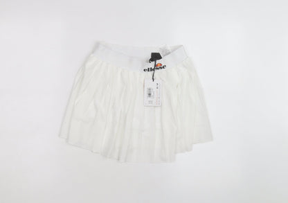 Ellesse Womens White Pleated Tennis Skirt Size 8