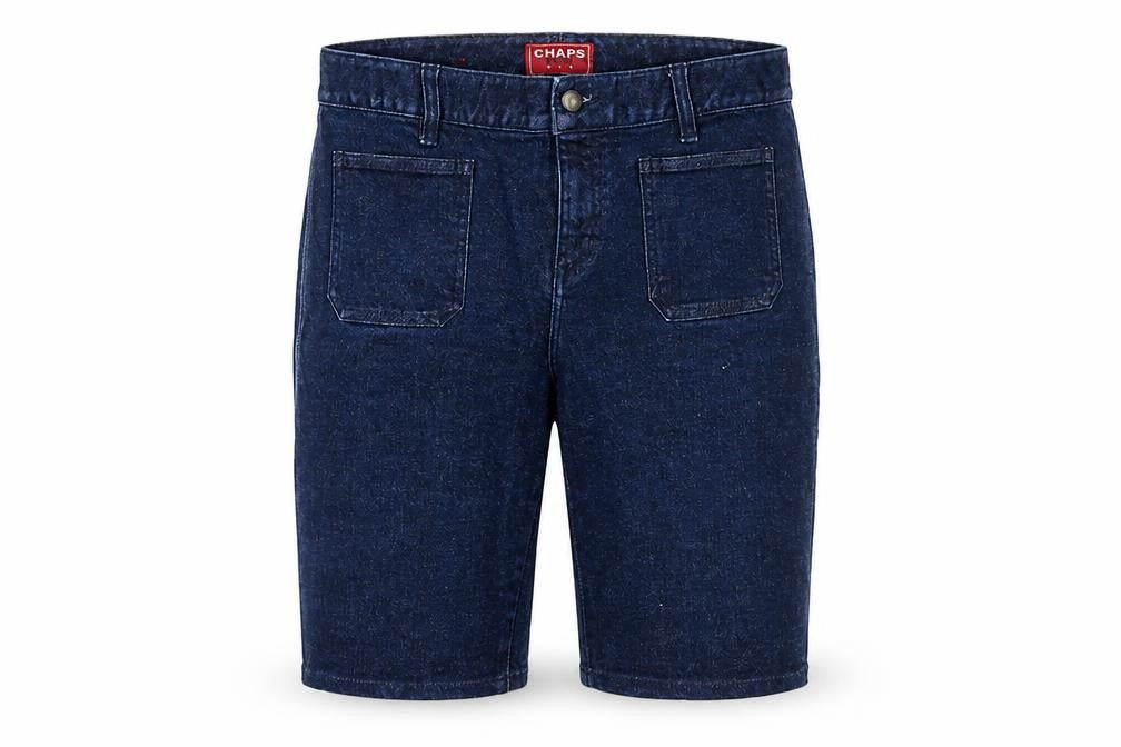 Chaps Men Blue Denim Chino Shorts Medium Regular Fit