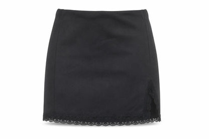 H&M Divided Women's Black Short Lace Hem Skirt Size 2XS