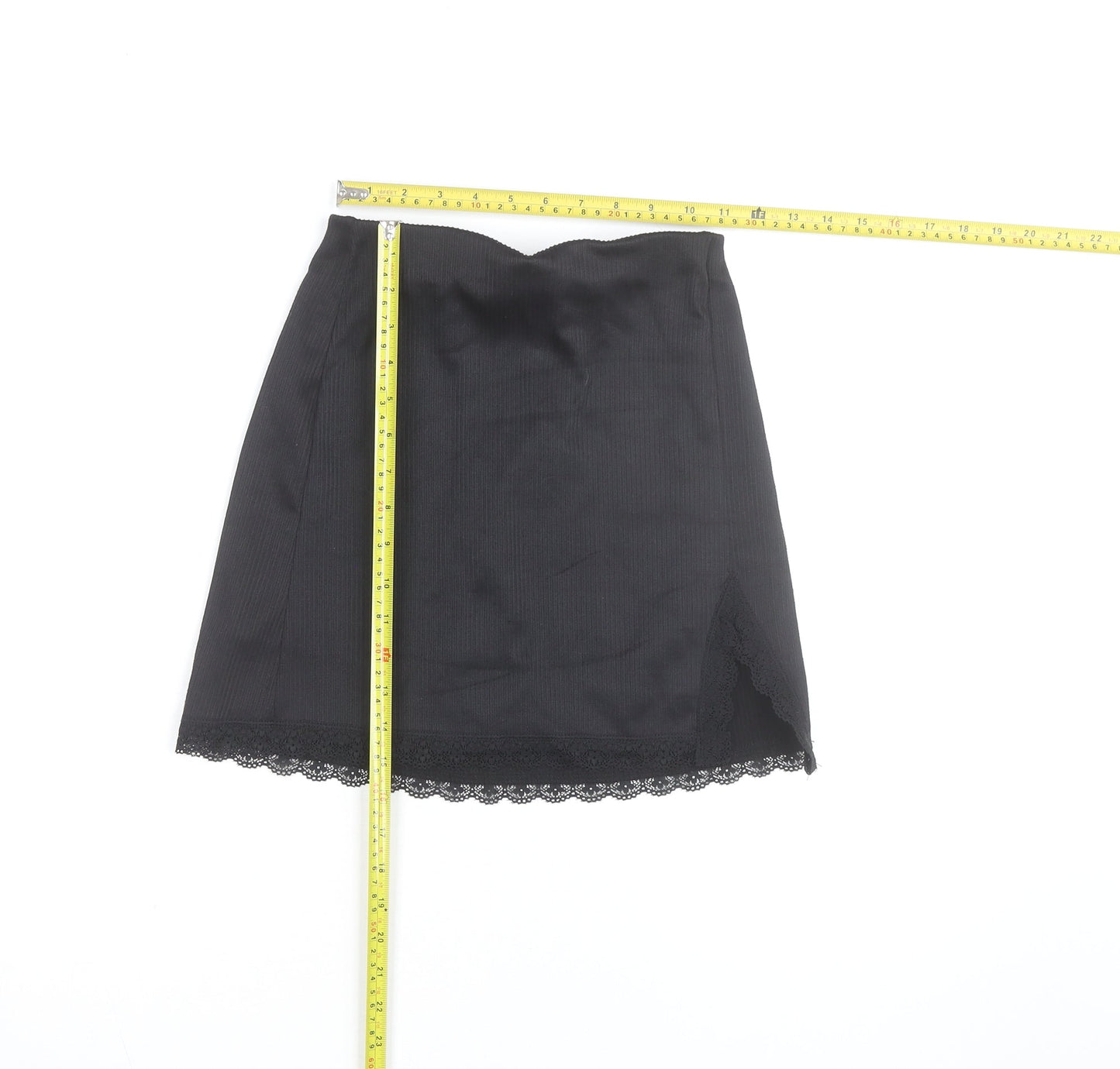 H&M Divided Women's Black Short Lace Hem Skirt Size 2XS