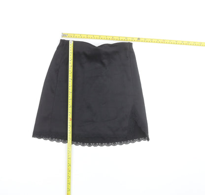 H&M Divided Women's Black Short Lace Hem Skirt Size 2XS