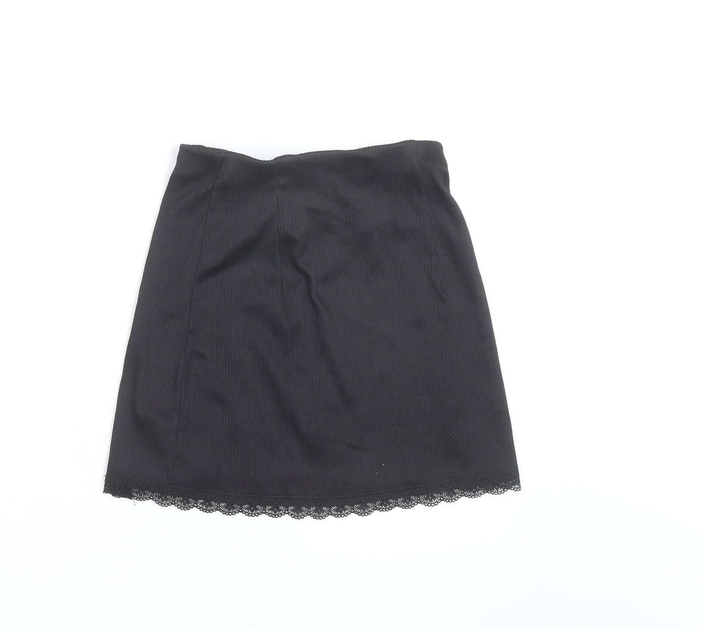 H&M Divided Women's Black Short Lace Hem Skirt Size 2XS