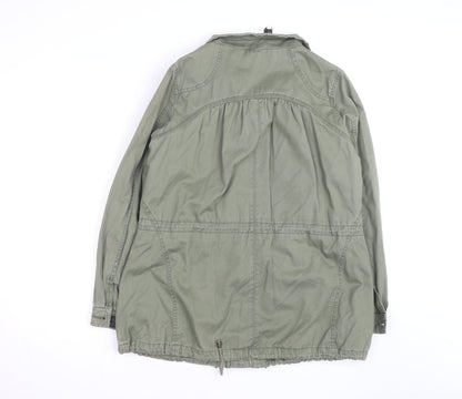 Next Womens Green Cotton Parka Jacket Size 10 Military Style