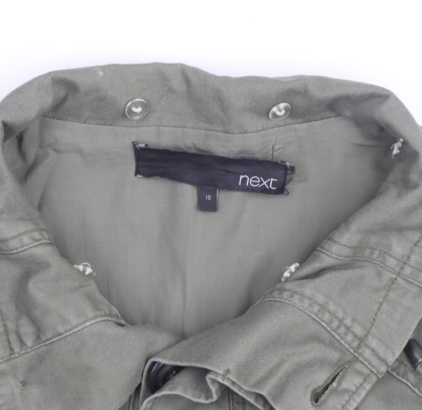 Next Womens Green Cotton Parka Jacket Size 10 Military Style