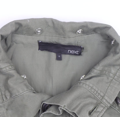 Next Womens Green Cotton Parka Jacket Size 10 Military Style