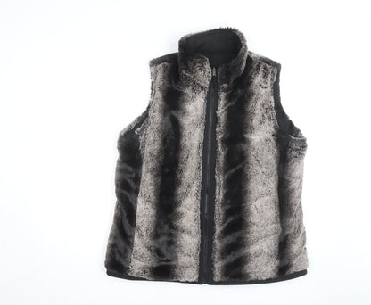 CEM Men's Grey Faux Fur Zip Waistcoat Bodywarmer M