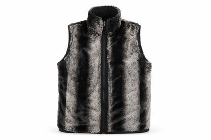 CEM Men's Grey Faux Fur Zip Waistcoat Bodywarmer M
