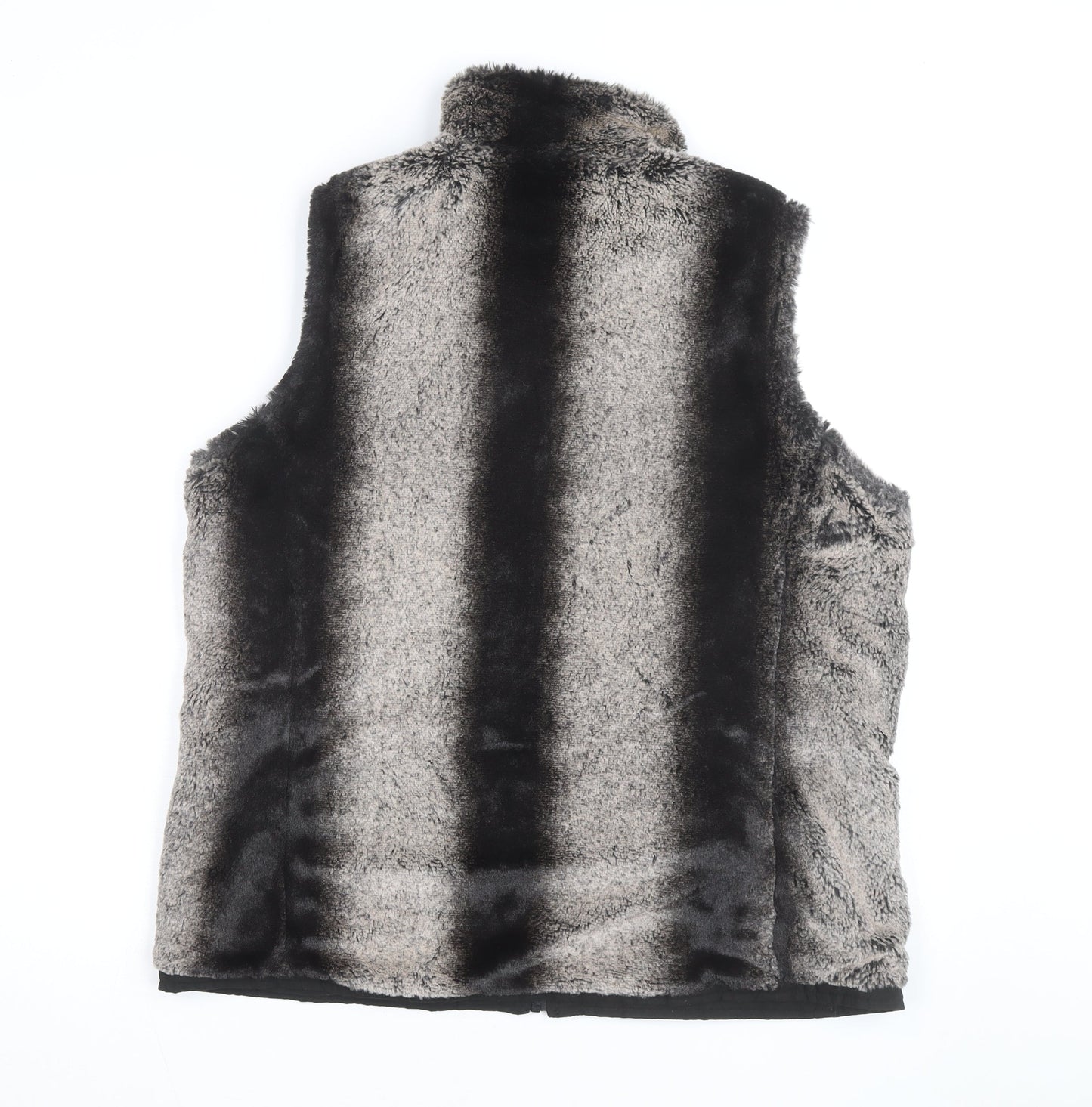 CEM Men's Grey Faux Fur Zip Waistcoat Bodywarmer M