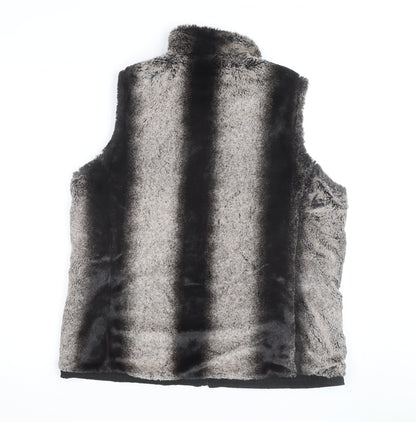 CEM Men's Grey Faux Fur Zip Waistcoat Bodywarmer M