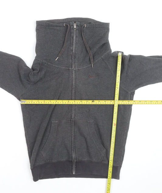 Nike Men's Grey Full Zip Hoodie Size S High Neck Sportswear