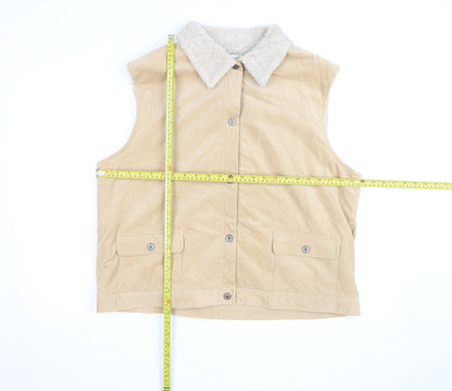 Bonmarché Men's Beige XL Corduroy Sherpa Lined Waistcoat