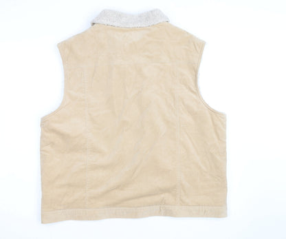 Bonmarché Men's Beige XL Corduroy Sherpa Lined Waistcoat