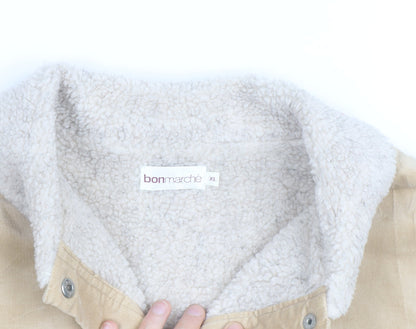 Bonmarché Men's Beige XL Corduroy Sherpa Lined Waistcoat