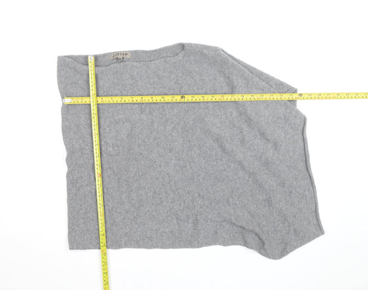 Jigsaw Women’s Grey Cashmere Cape Jumper One Size Relaxed Fit