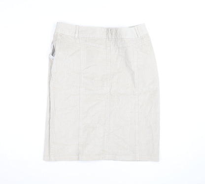 Evie Women Beige Corduroy Knee Length Straight Skirt Size 14